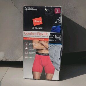 Hanes 4-Pack Boxers S 28-30 Ultimate Men' Comfort Flex Fit Ultra Soft Black/Grey